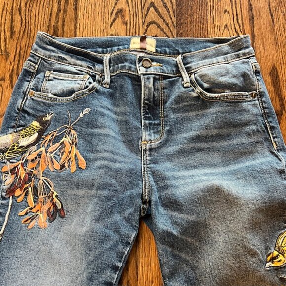 Driftwood Jackie Skinny Jeans Women’s Size 27 Blue Bird Embroidered Denim - Picture 5 of 10